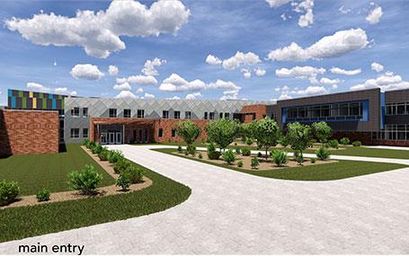 Artist drawing of new PK-8 school 